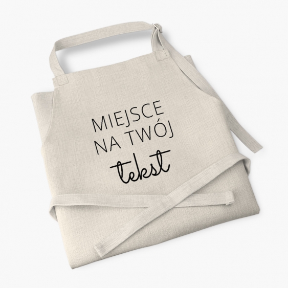 Zástěra Váš text, béžový