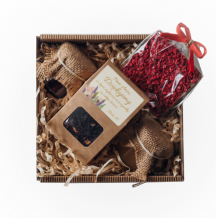 Dárková sada Děkuji - mini krabička s čajem, čokoládou, marmeládou a medem