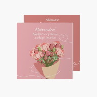 Fotopřání Růžové jmeniny, 14x14 cm