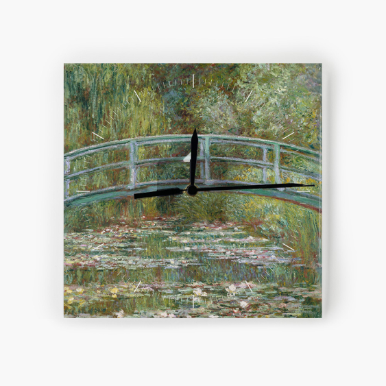 Hodiny, Monet - Most přes rybník s lekníny