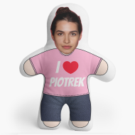 Polštář 3D personalizovaný, Welur, Mini me I love him, 46x33 cm