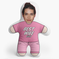 Polštář 3D personalizovaný, Welur, Best wife ever, 46x33 cm