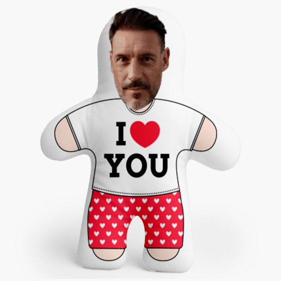 Polštář 3D personalizovaný, Samet, Mini já, miluji tě, 46x33 cm