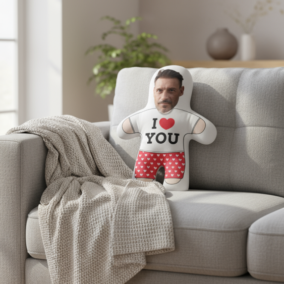 Polštář 3D personalizovaný, Samet, Mini já, miluji tě, 46x33 cm