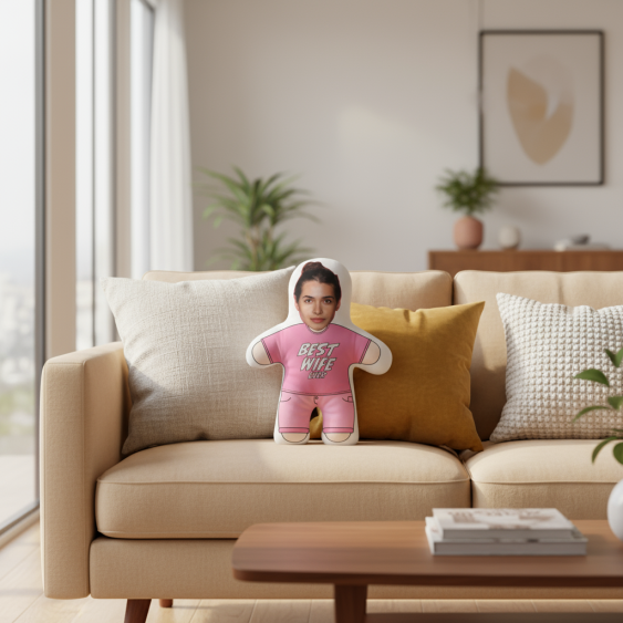 Polštář 3D personalizovaný, Samet, Nejlepší manželka vůbec, 46x33 cm