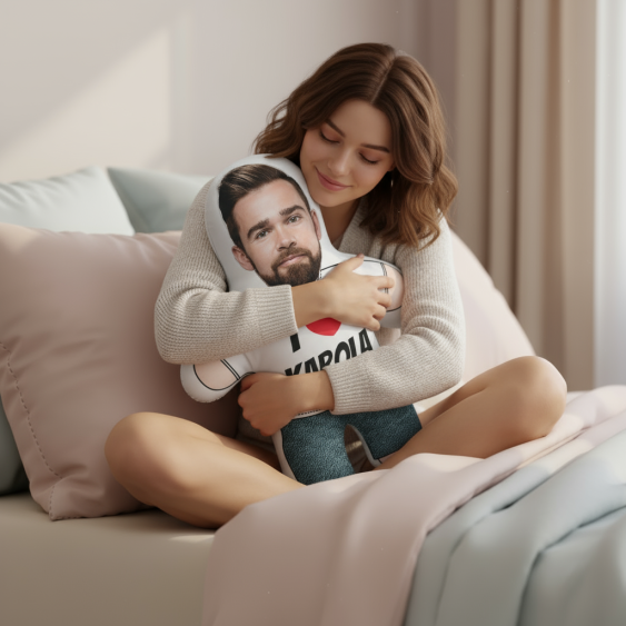Polštář 3D personalizovaný, Samet, Mini já, miluju ji, 46x33 cm