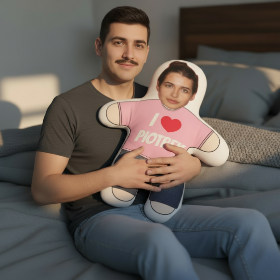 Polštář 3D personalizovaný, Samet, Mini já, miluju ho, 46x33 cm
