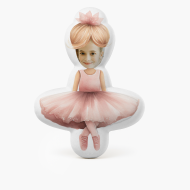 Polštář 3D personalizovaný, Welur, Balerína, 30x30 cm