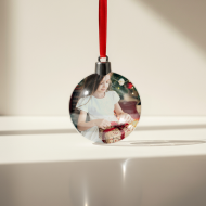 Bombka Vánoční ozdoba kulatá se stříbrným uzávěrem