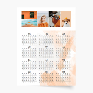 Nástěnný kalendář, Pastelový jednostranný kalendář, 30x40 cm