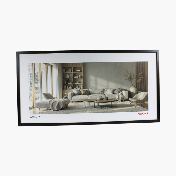 Rámeček na fotografii panoramatický 100x50 černý, 100x50 cm