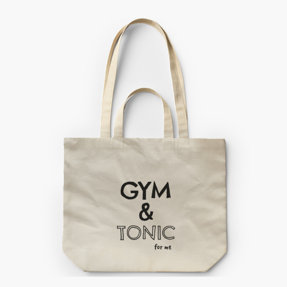 Plátěná taška s dvojitými uchy, 38x42x10, Gym&Tonic