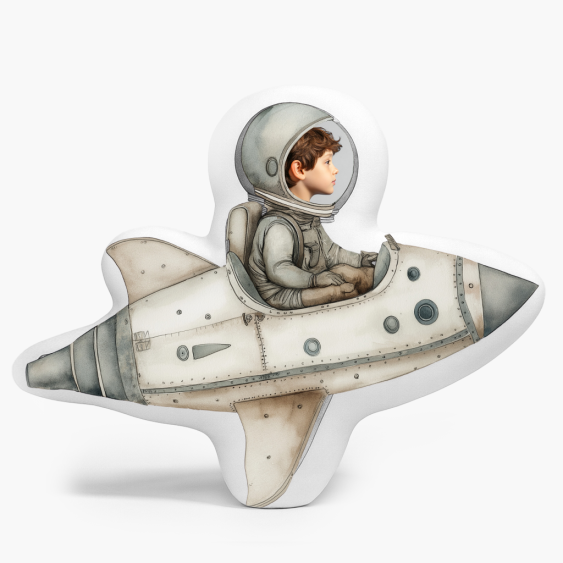Polštář 3D personalizovaný, Samet, Astronaut ve vozidle, 30x30 cm
