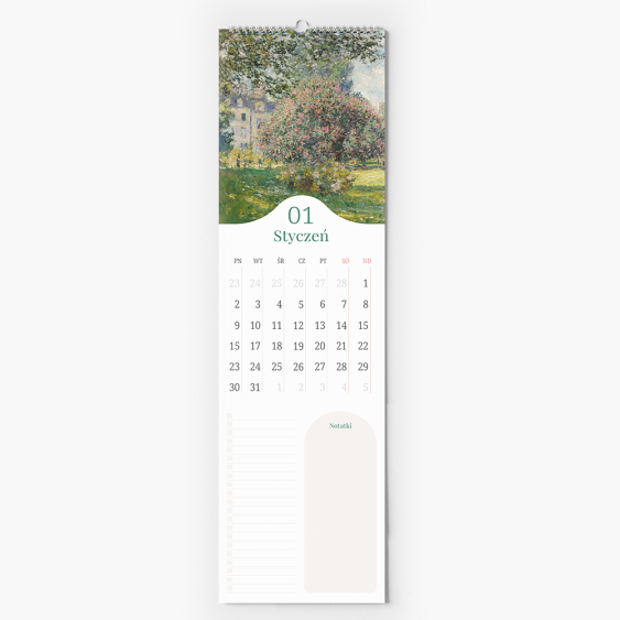 Kalendář kuchyňský, Klasický, 12x45