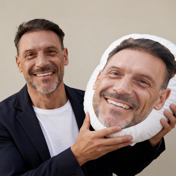 Polštář 3D personalizovaný, Samet, Tvar vašeho obličeje, 30x30 cm