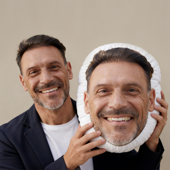 Polštář 3D personalizovaný, Samet, Tvar vašeho obličeje, 30x30 cm