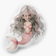 Polštář 3D personalizovaný, Welur, Mořská panna, 30x30 cm