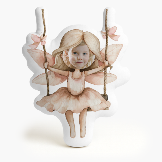 Polštář 3D personalizovaný, Samet, Víla na houpačce 2, 30x30 cm