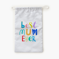 Batoh na přezůvky , 30x45, Best mum ever - bílá