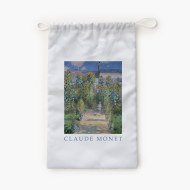 Batoh na přezůvky , 30x45, Monet "Garden" - bílá