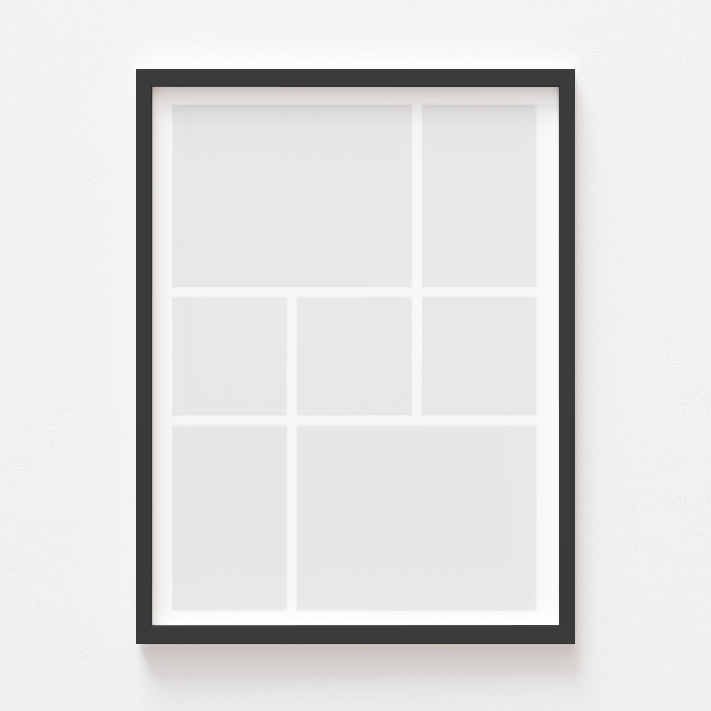 Plakát, Váš plakát, 7 prvků s černým rámem, 21x30
