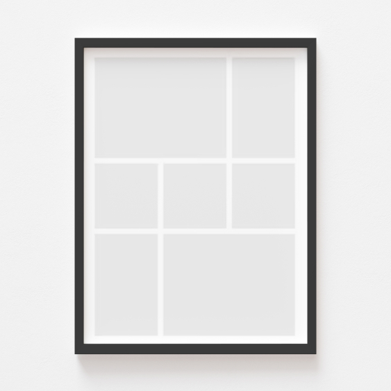 Plakát, Váš plakát, 7 prvků s černým rámem, 21x30