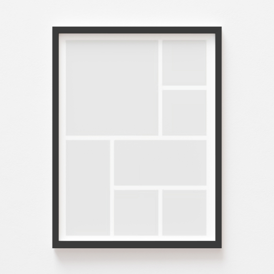 Plakát, Váš plakát, 7 prvků s černým rámem, 21x30