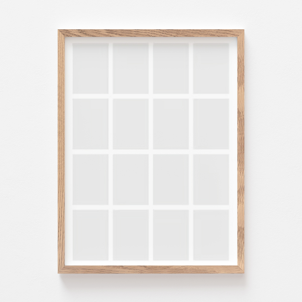 Plakát, Váš plakát, 16 kusů s dubovým rámem, 21x30