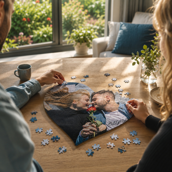 Puzzle ve tvaru srdce, Vaše fotka, 114 dílků