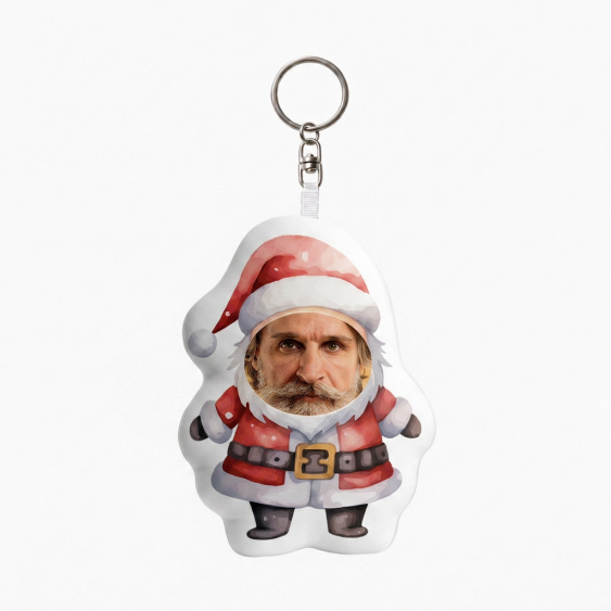 Plyšový přívěsek na klíče Santa Claus, 10 cm