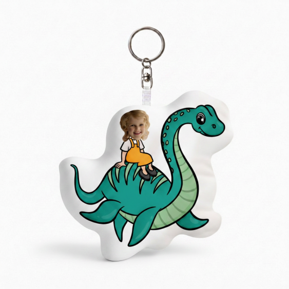 Plyšový přívěsek na klíče Tyrkysový dinosaurus, 10 cm