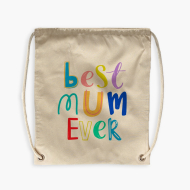 Batoh-pytel, 38x46, Best mum ever - ecru