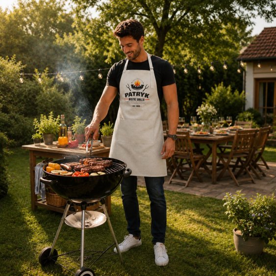 Zástěra Mistr grilu, béžový