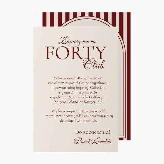Pozvání, Klub čtyřicet