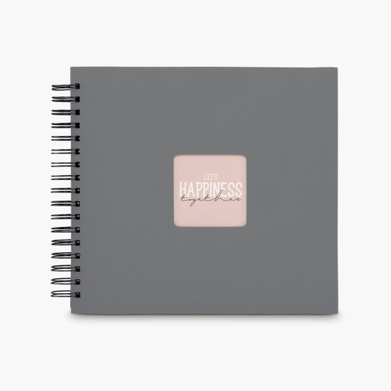 Samolepící fotoalbum UMĚLECKÁ KÁMENOVĚ ŠEDÁ 28x24 50 ČERNÝCH STRAN, 10x15 cm