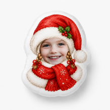 Polštář 3D personalizovaný, Velur, Mikulášová čepice, 30x30 cm